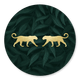 Tweeling panter silhouet met bladeren blauwgroen