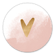 Roze waterverf gouden hartje