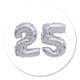 Cijferballon zilver 25