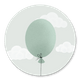 Blauwe ballon met wolken