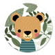 Beertje met plantjes