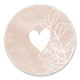 Plantje met hartje beige