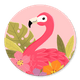 Flamingo met plantjes