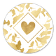 Gouden eucalyptus met hartje en kader
