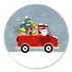Kerstman in pick up truck