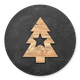 Houten kerstboom met ster en krijtbord