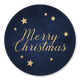 Merry Christmas blauw en gouden sterren