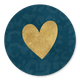 Goud hartje panterprint blauw