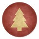Rode Waterverf Gouden Kerstboom