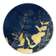 Blauwe waterverf en gouden takjes
