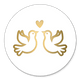2 gouden duifjes met hartje