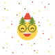 Emoji met kerstbril