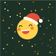 Emoji met kerstmuts