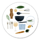 Etentje illustraties op wit