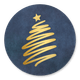 Kerstboom verfstreep - blauw
