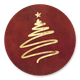 Kerstboom verfstreep - rood