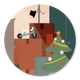 Kerst achterkant verhuiswagen