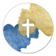 Kruisje metallic blauw