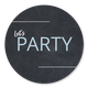 Let's party blauwe letter op krijt