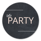 Let's party roze letter op krijt