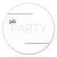 Let's party roze letter op wit