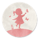 Silhouet meisje met vlinders - met maan