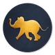 Olifantje Goud - Blauw