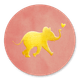 Olifantje Goud - Roze