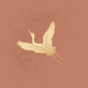 Gouden kraanvogel op roze