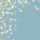 Gouden confetti rand blauw