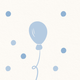 Lichtblauw ballonetje confetti