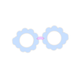Bloemetjes bril blauw