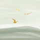 Groene waterverf met vogels licht