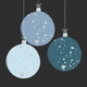 Kerstballen blauw op zwart
