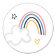 Sluitzegel regenboog wolkje meisje