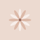 grafische bloem beige