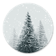 Sluitzegel dennenbomen blauw sneeuw