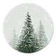 Sluitzegel dennenbomen groen sneeuw