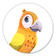 Sluitzegel tropisch vogeltje geel