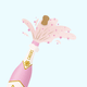 Champagnesfles roze