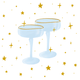 Champagne glaasjes blauw