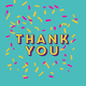 Thank You sprinkles blue