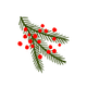 Sluitzegel kersttak rode bessen