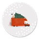 Verhuisbus grijs sneeuw