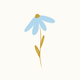 Doodle illustratie blauwe bloem
