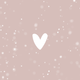 Wit hartje op sneeuw roze