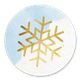 Sneeuwvlok goud - blauw met wit