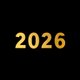 2026 goud op zwart