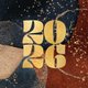 2026 Kerst - abstract zakelijk goud jaartal