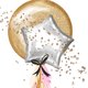 Uitnodiging - ballonnen goud en zilver1